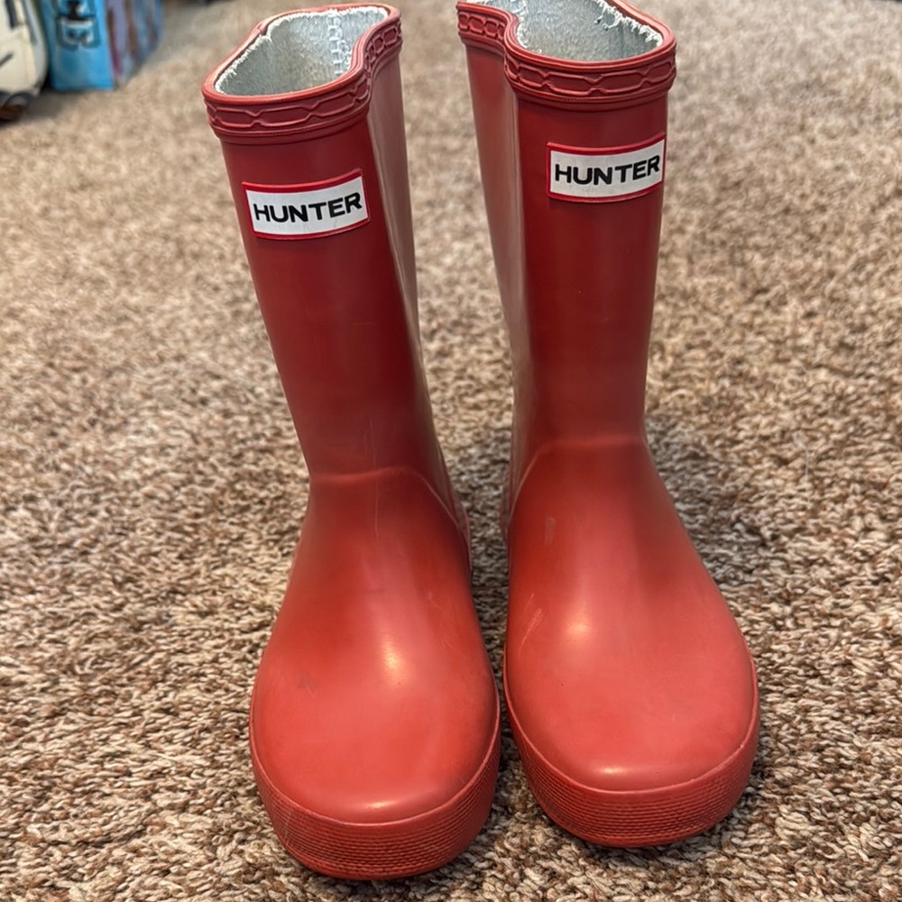 Hunter Kids Red Rain Boots